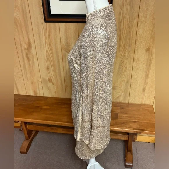 NWT New York & Company Gold Sequin Long Sleeve Dress Size M - Picture 5 of 11